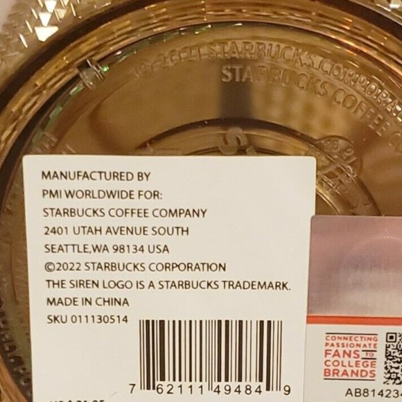 Starbucks 2022 UW Gold Tumbler Cup 24oz Venti Brand New In Hand Washington - Picture 5 of 5